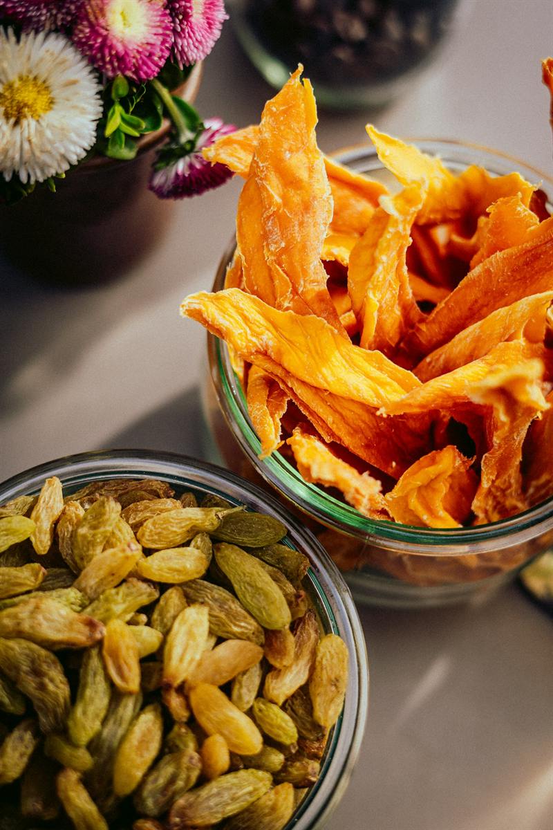 Bowls of dried pumpkin and vegetable chips